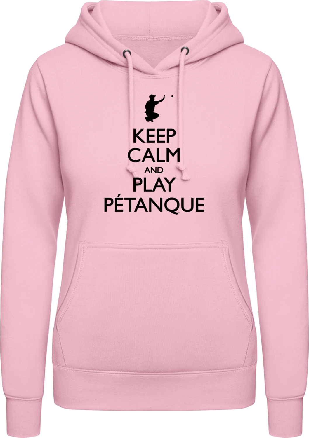 Keep Calm And Play Pétanque - Baby pink AWDis ladies hoodie - Front