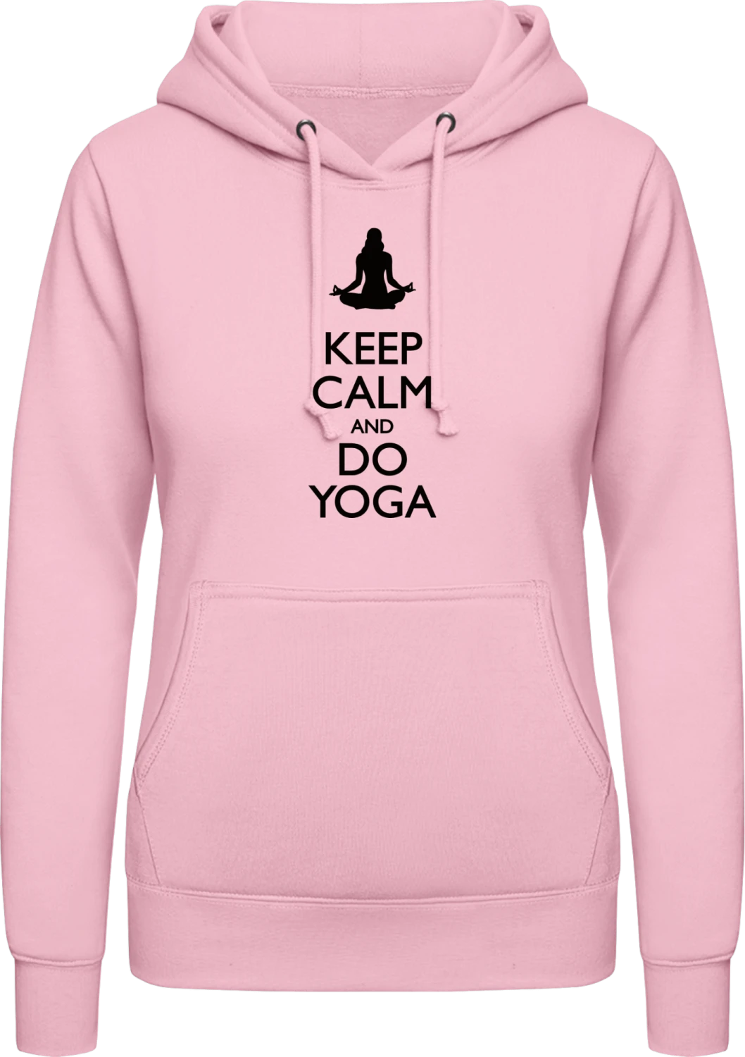 Keep Calm and do Yoga - Baby pink AWDis ladies hoodie - Front