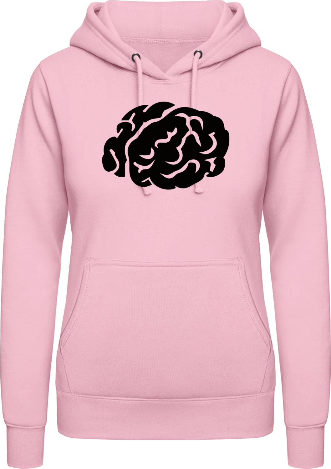 Brain - Baby pink AWDis ladies hoodie - Front