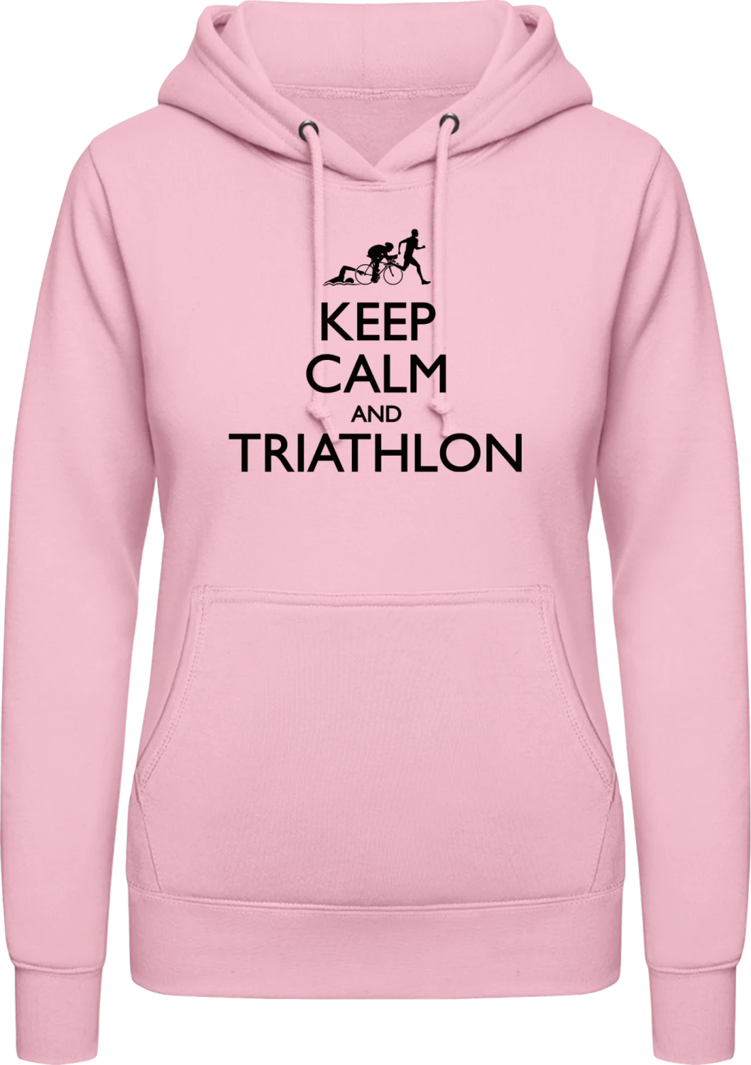 Keep Calm And Triathlon - Baby pink AWDis ladies hoodie - Front