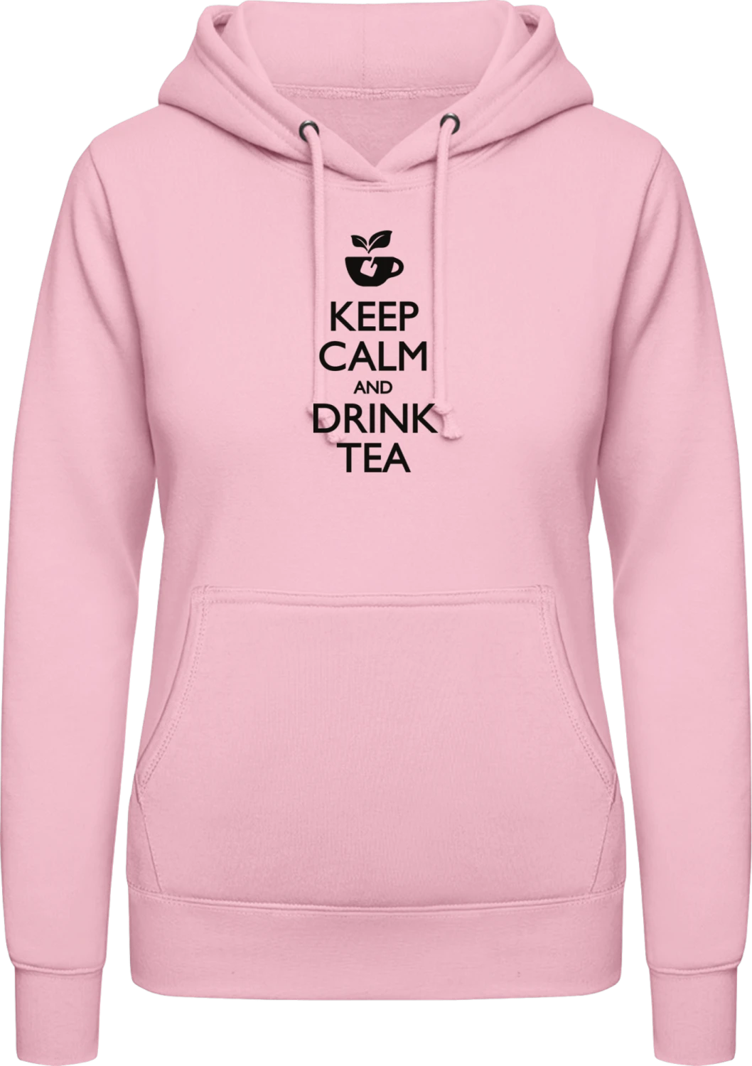 Keep calm and drink Tea - Baby pink AWDis ladies hoodie - Front