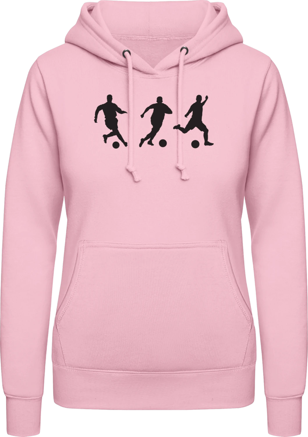 Football Scenes - Baby pink AWDis ladies hoodie - Front