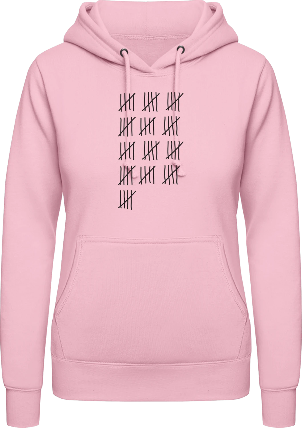 65 Birthday - Baby pink AWDis ladies hoodie - Front