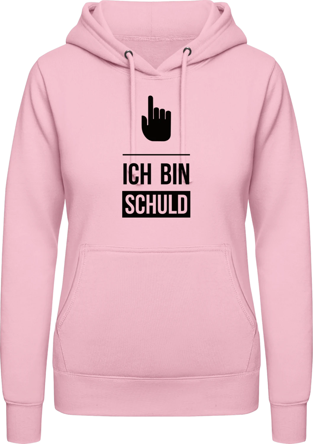 Ich bin schuld Zeigefinger - Baby pink AWDis ladies hoodie - Front