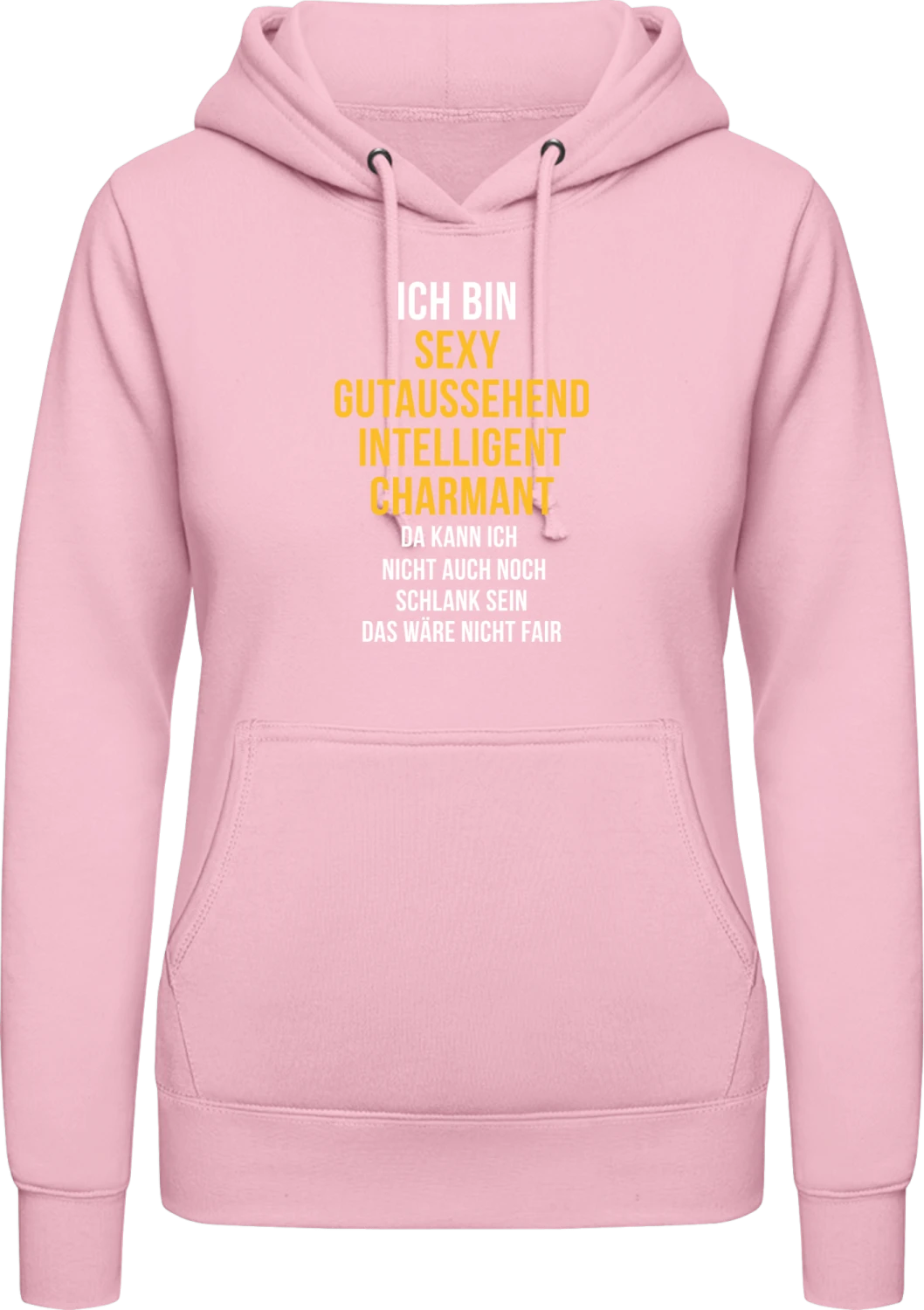 Gutaussehend intelligent charmant - Baby pink AWDis ladies hoodie - Front