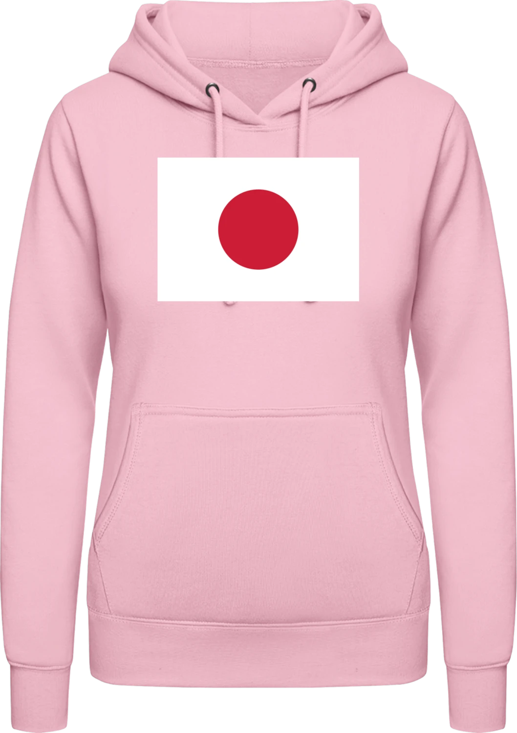 Japan Flag - Baby pink AWDis ladies hoodie - Front