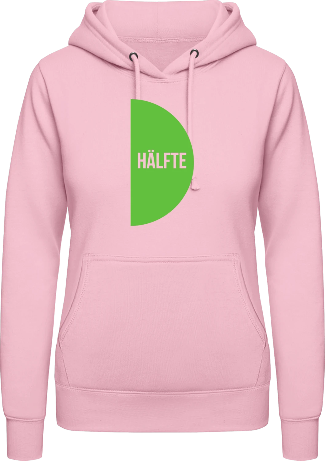 Bessere Hälfte links - Baby pink AWDis ladies hoodie - Front