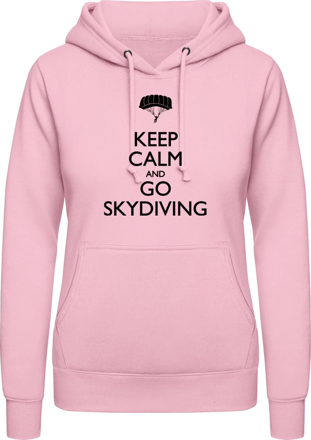 Keep Calm And Go Skydiving - Baby pink AWDis ladies hoodie - Front