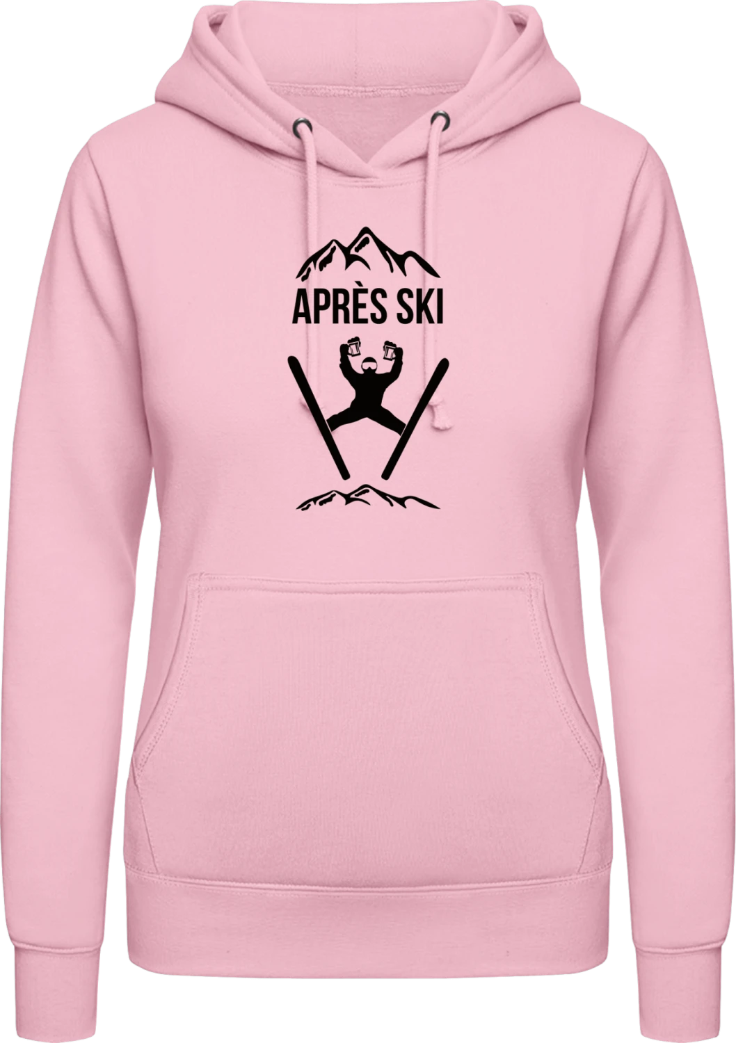 Après Ski Beer - Baby pink AWDis ladies hoodie - Front