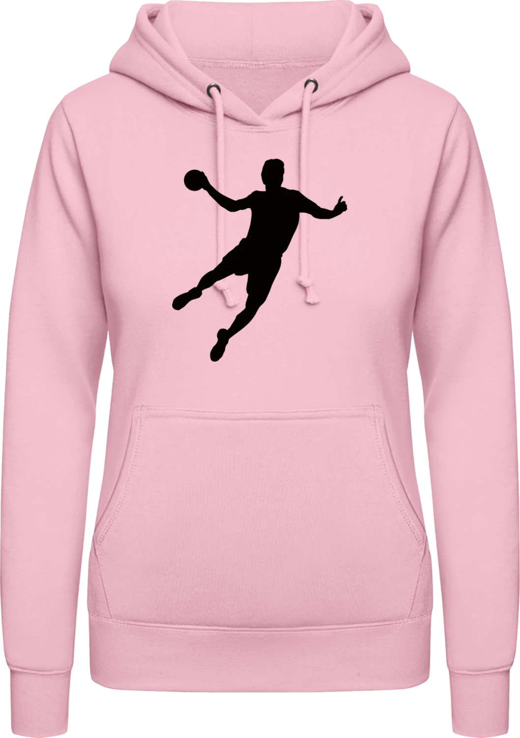 Handball - Baby pink AWDis ladies hoodie - Front