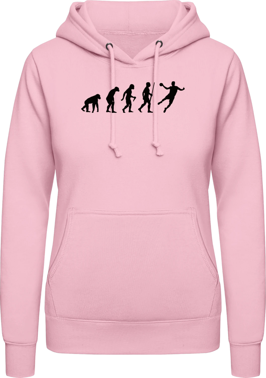 Handball Evolution - Baby pink AWDis ladies hoodie - Front