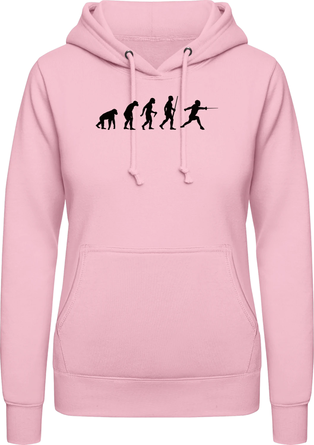 Fecht Evolution - Baby pink AWDis ladies hoodie - Front