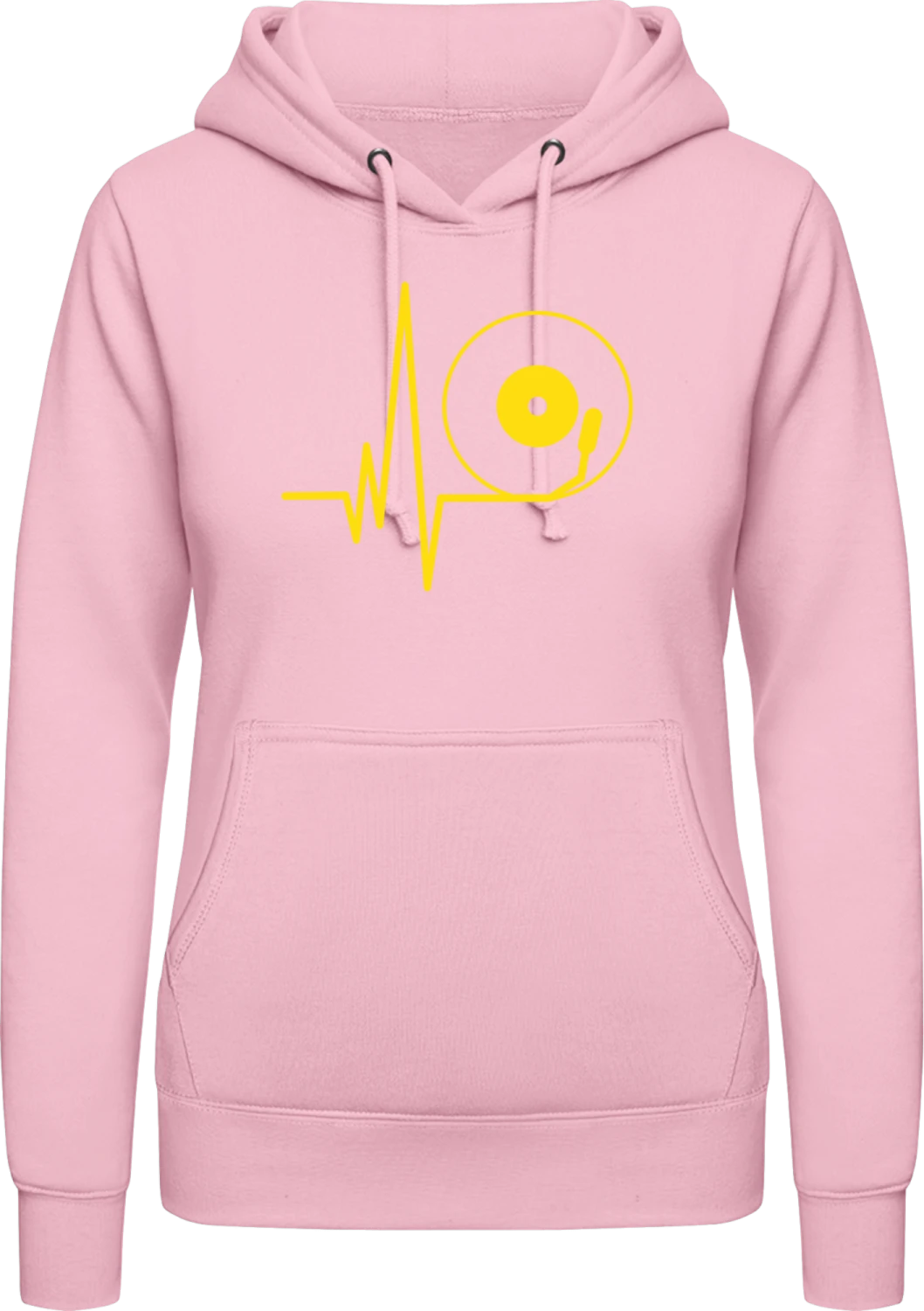 Vinyl Beat - Baby pink AWDis ladies hoodie - Front