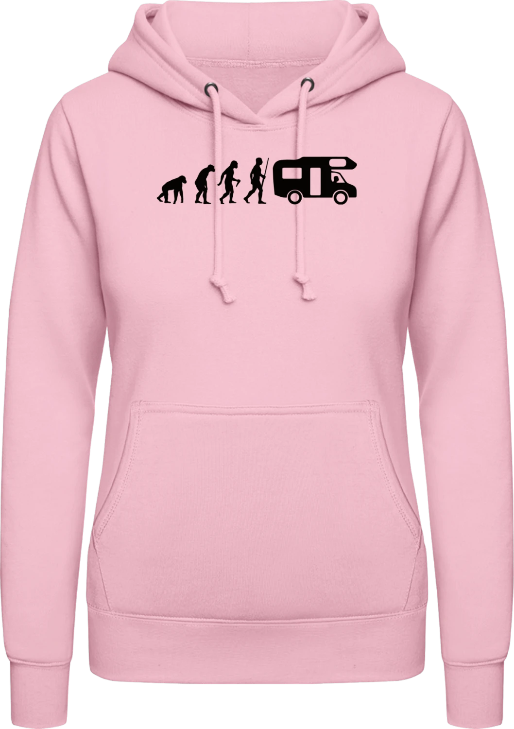 Camper Evolution - Baby pink AWDis ladies hoodie - Front