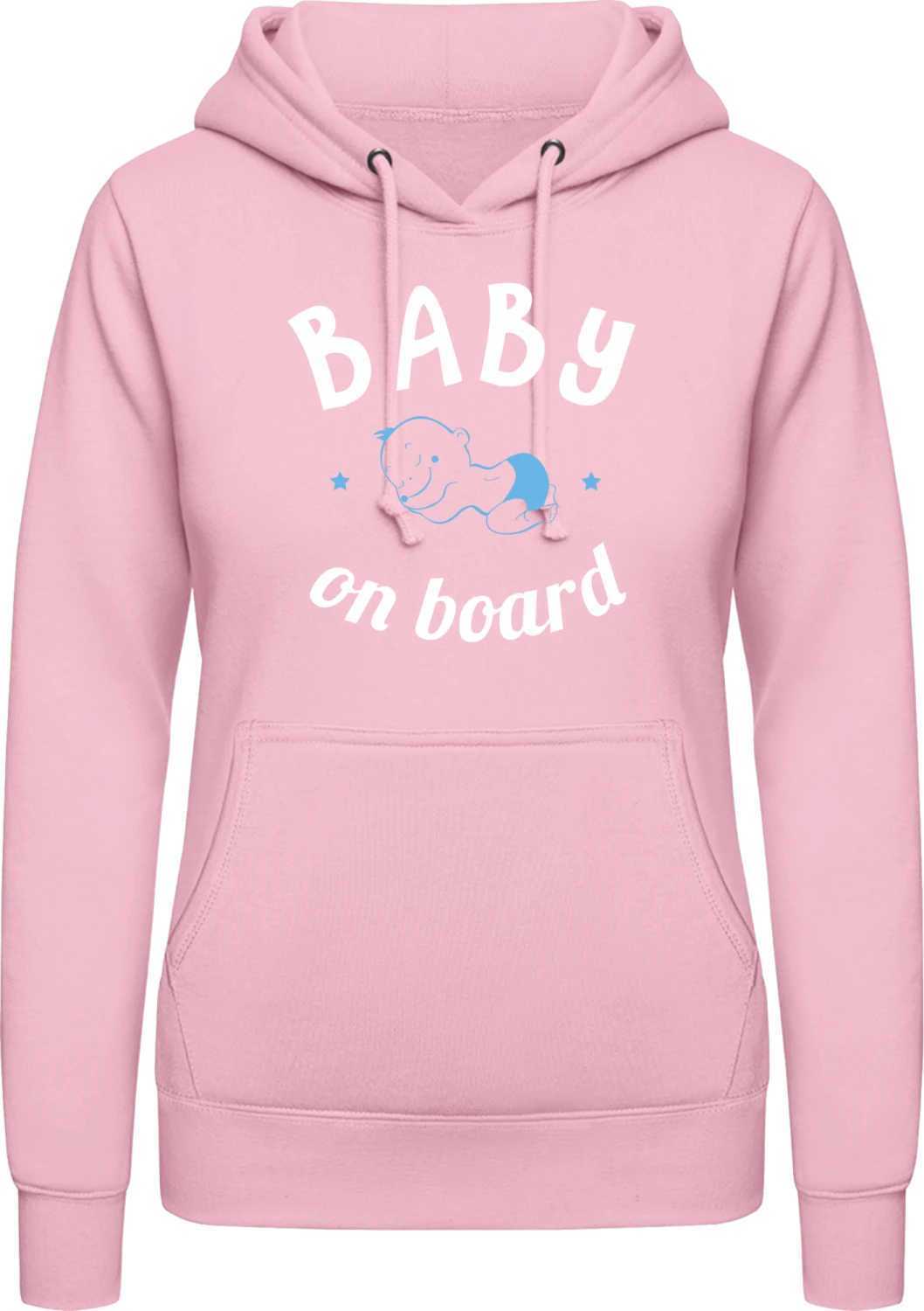 Baby Boy on Board - Baby pink AWDis ladies hoodie - Front