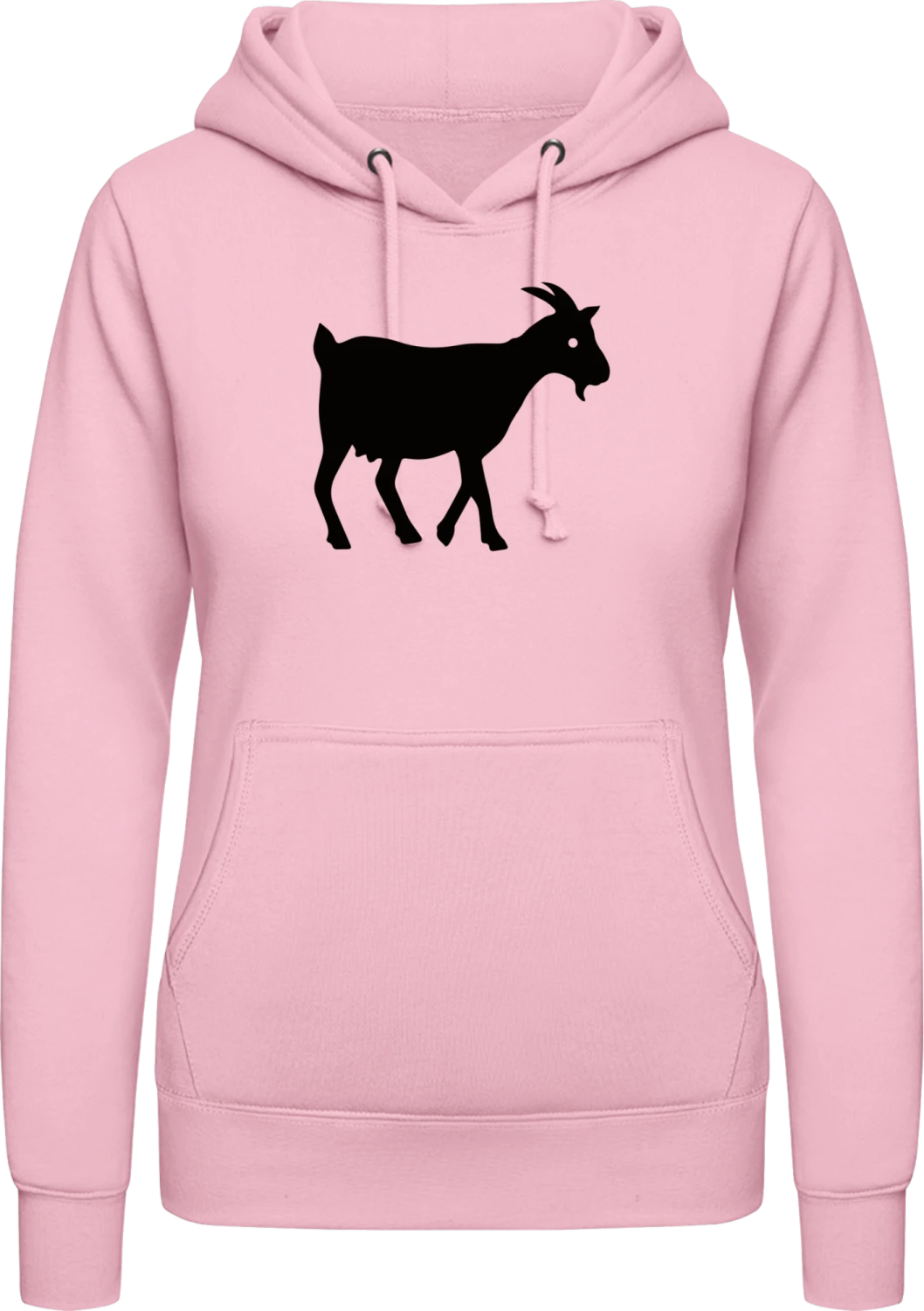 Ziege Goat - Baby pink AWDis ladies hoodie - Front