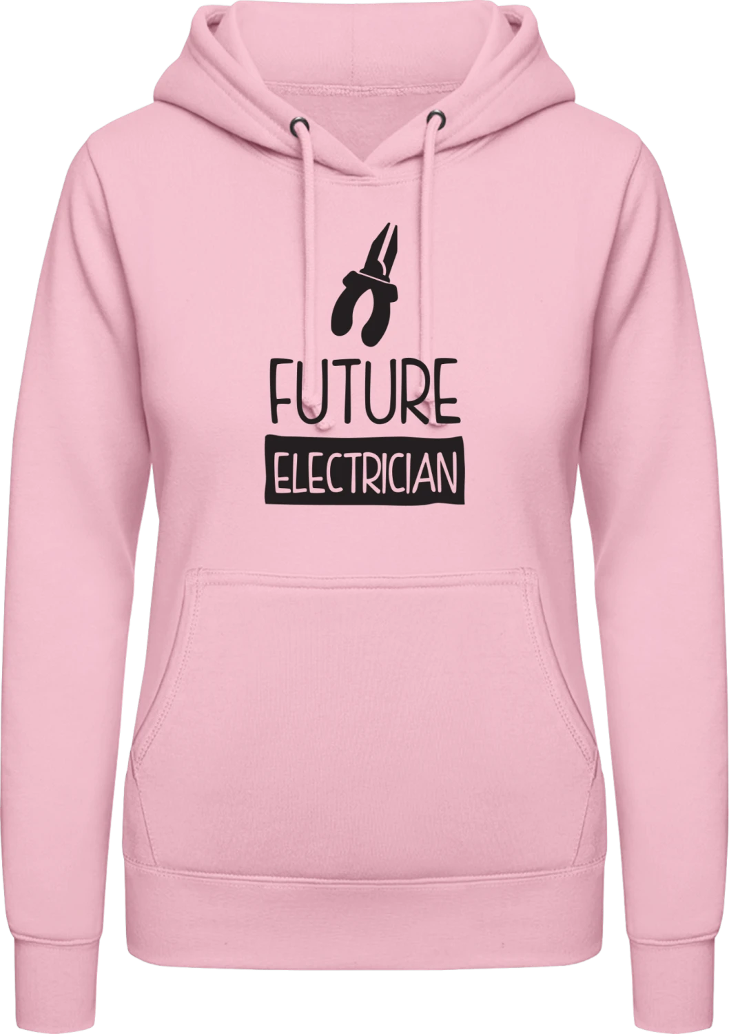 Future Electrician Design - Baby pink AWDis ladies hoodie - Front