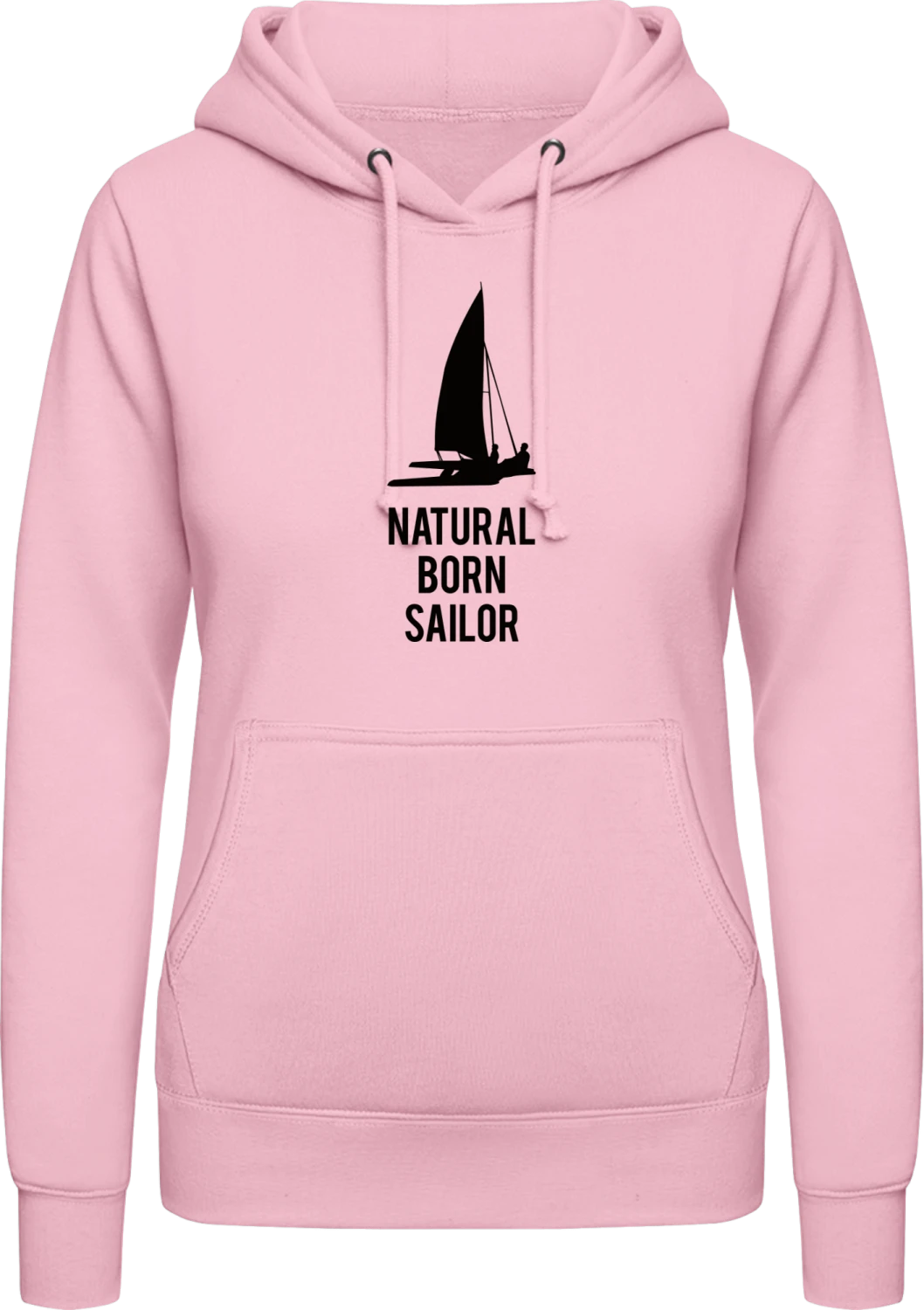 Natural Born Catamaran Sailor - Baby pink AWDis ladies hoodie - Front