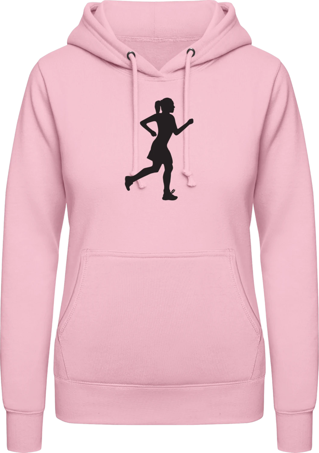 Jogging Woman - Baby pink AWDis ladies hoodie - Front