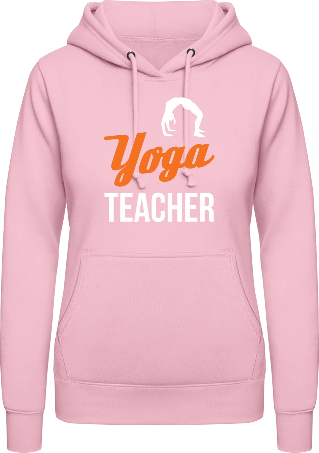 Yoga Teacher - Baby pink AWDis ladies hoodie - Front