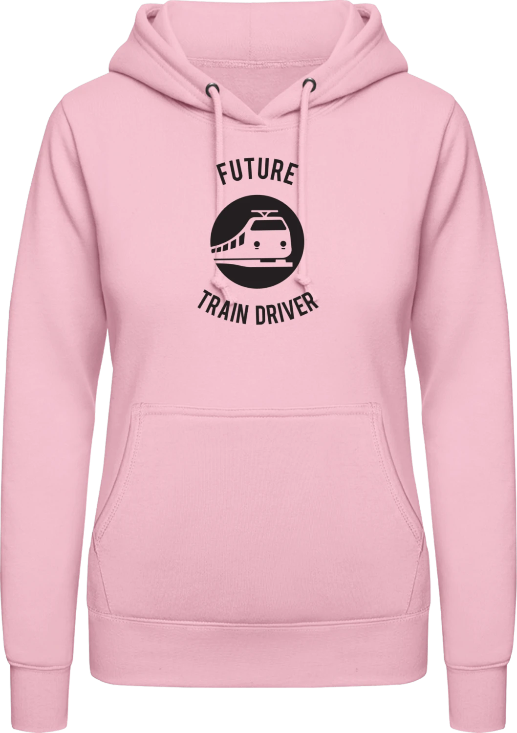 Future Train Driver Silhouette - Baby pink AWDis ladies hoodie - Front