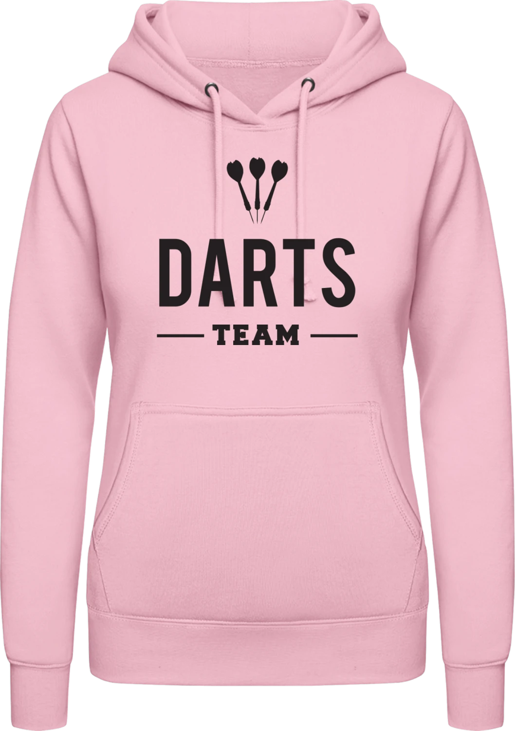 Darts Team - Baby pink AWDis ladies hoodie - Front