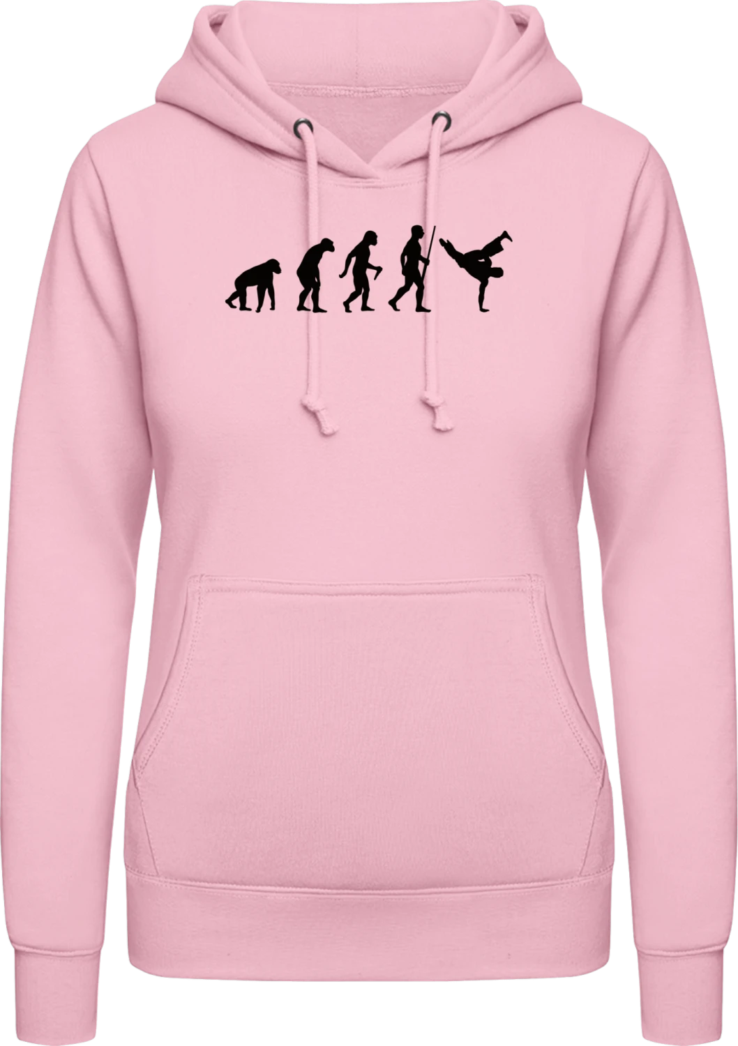 Evolution Break Dancer - Baby pink AWDis ladies hoodie - Front