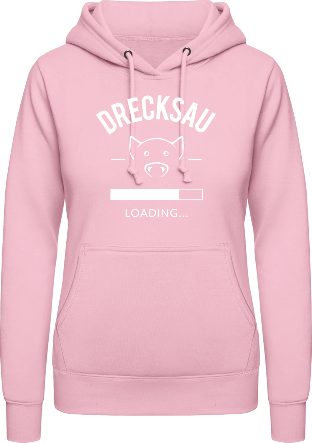 Drecksau - Baby pink AWDis ladies hoodie - Front