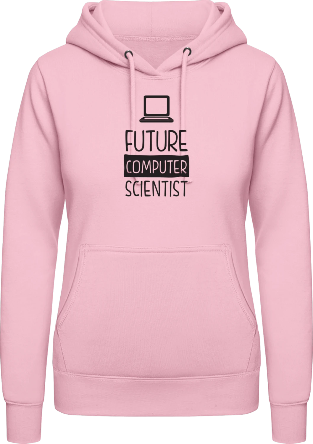 Future Computer Scientist - Baby pink AWDis ladies hoodie - Front