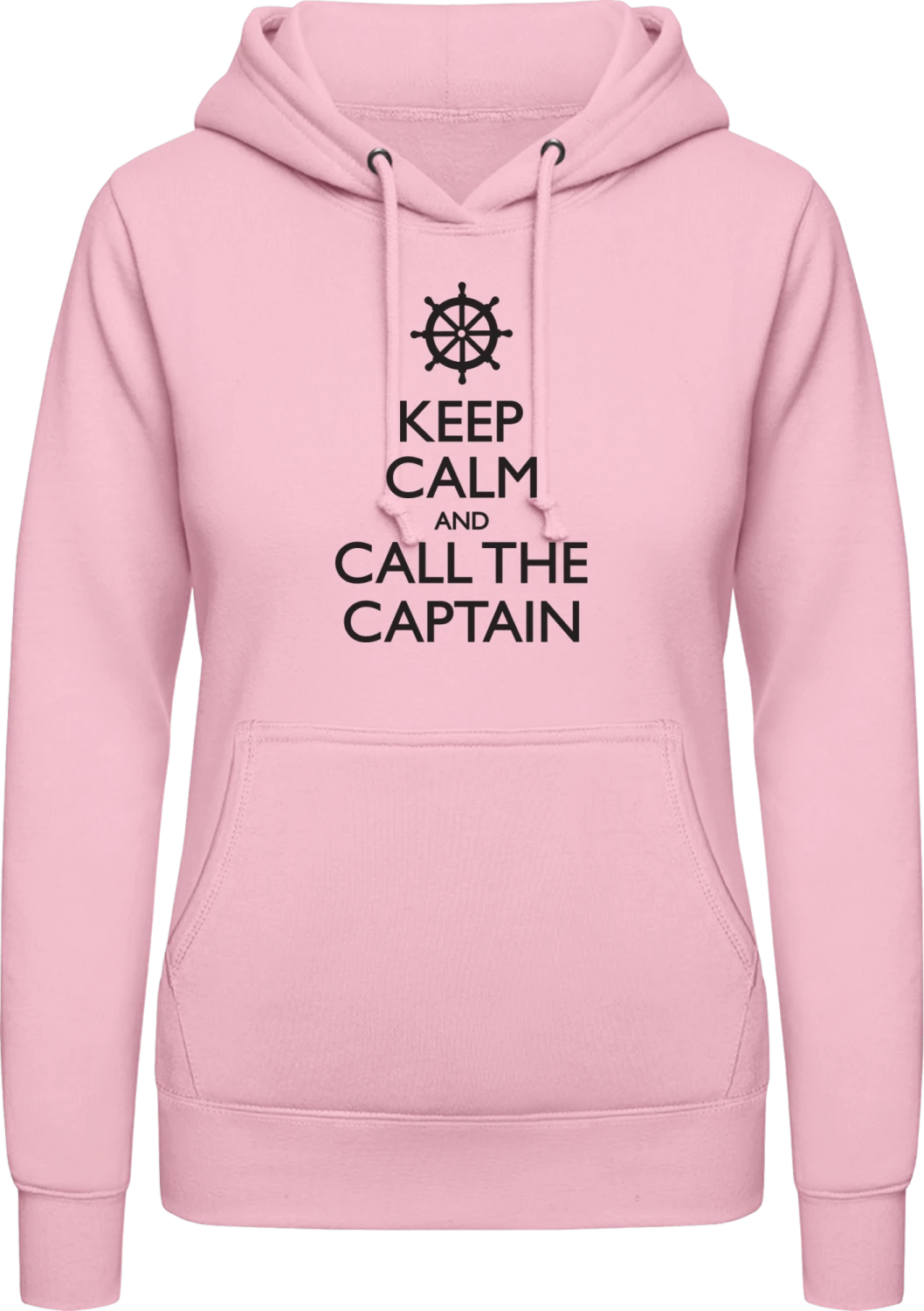 Keep Calm And Call The Captain - Baby pink AWDis ladies hoodie - Front