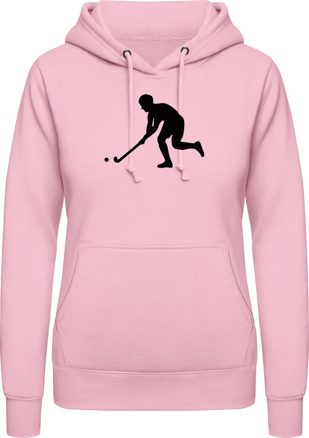 Field Hockey Player - Baby pink AWDis ladies hoodie - Front