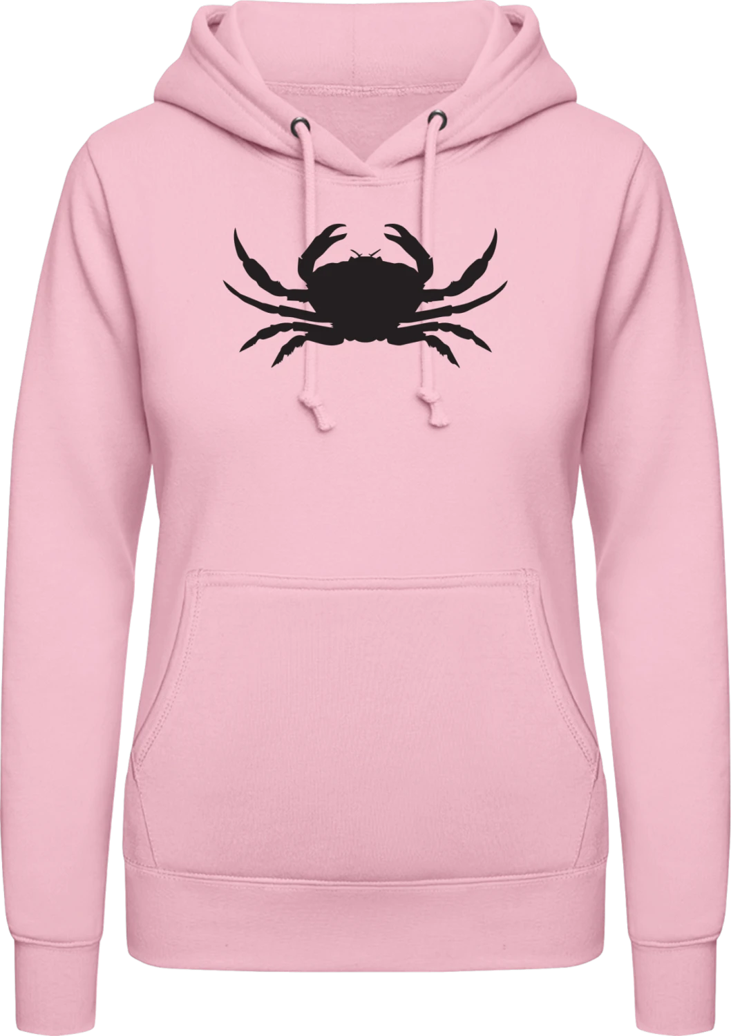 Krebs Krabbe - Baby pink AWDis ladies hoodie - Front