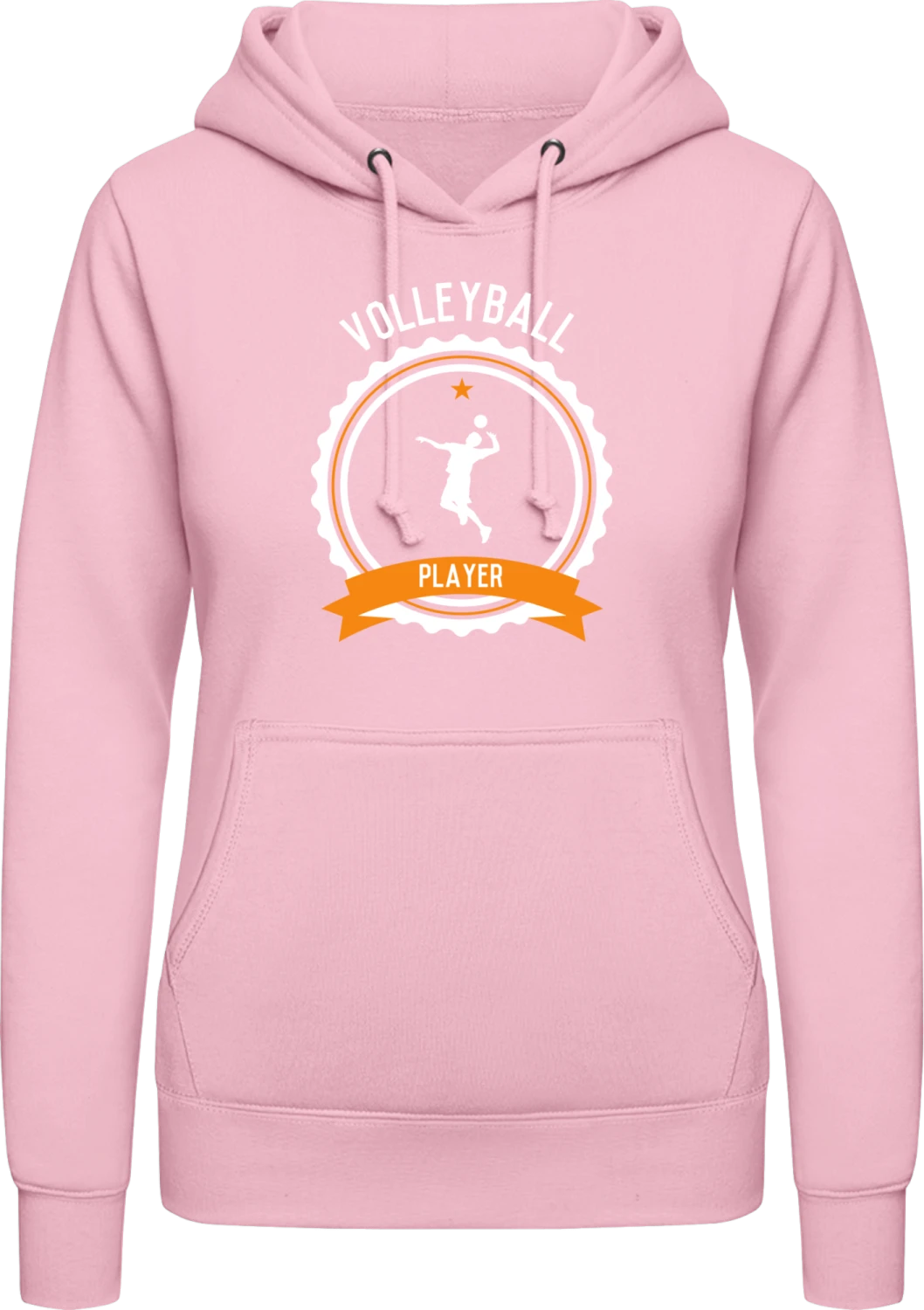 Volleyball Player - Baby pink AWDis ladies hoodie - Front