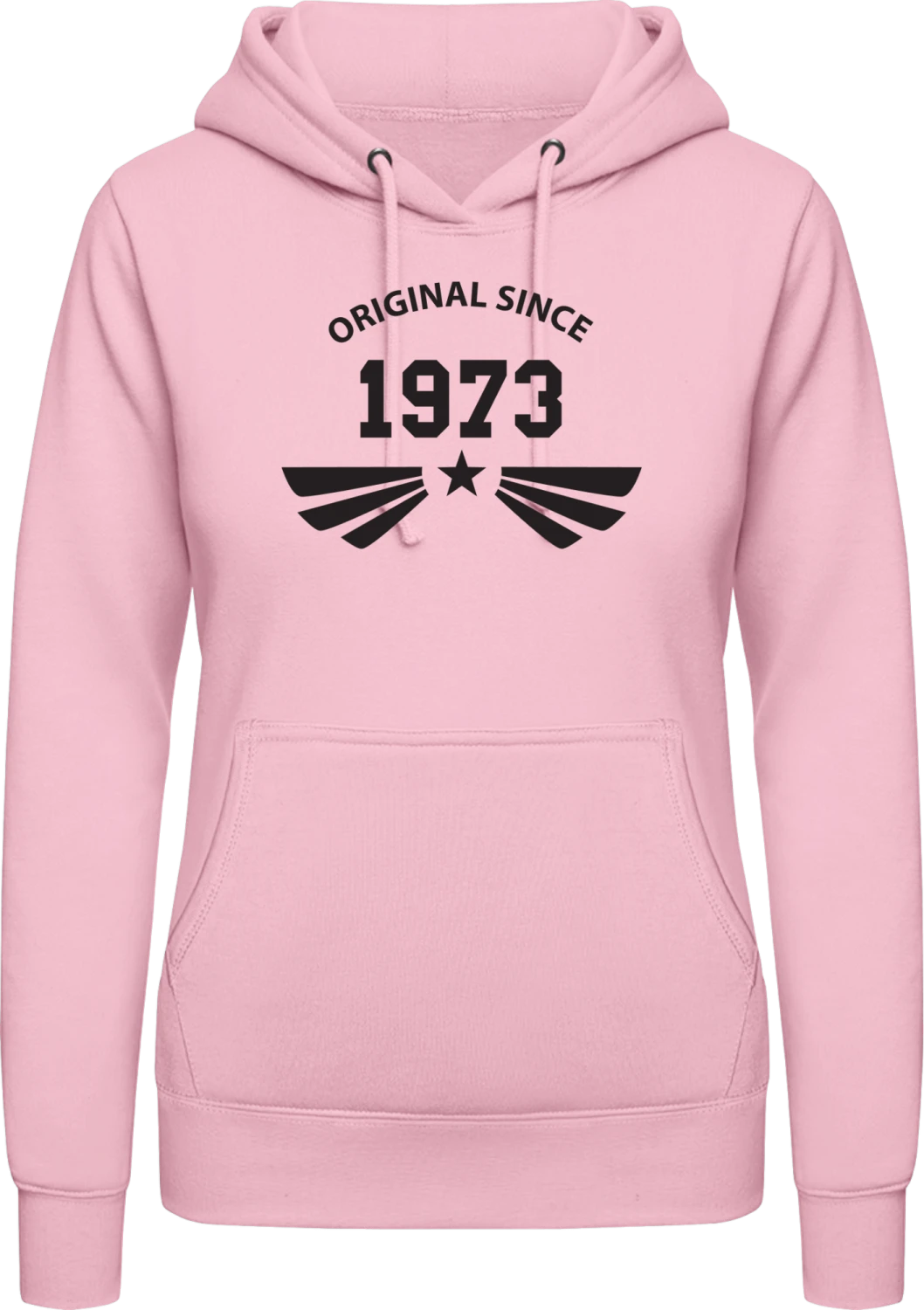 Original since 1973 - Baby pink AWDis ladies hoodie - Front