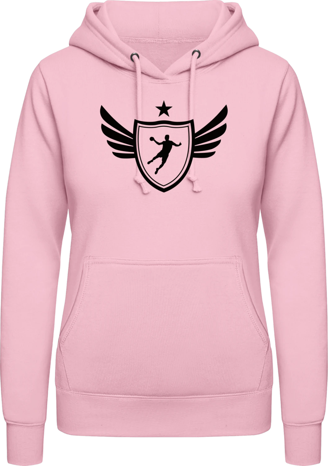 Handball Star Player Winged - Baby pink AWDis ladies hoodie - Front