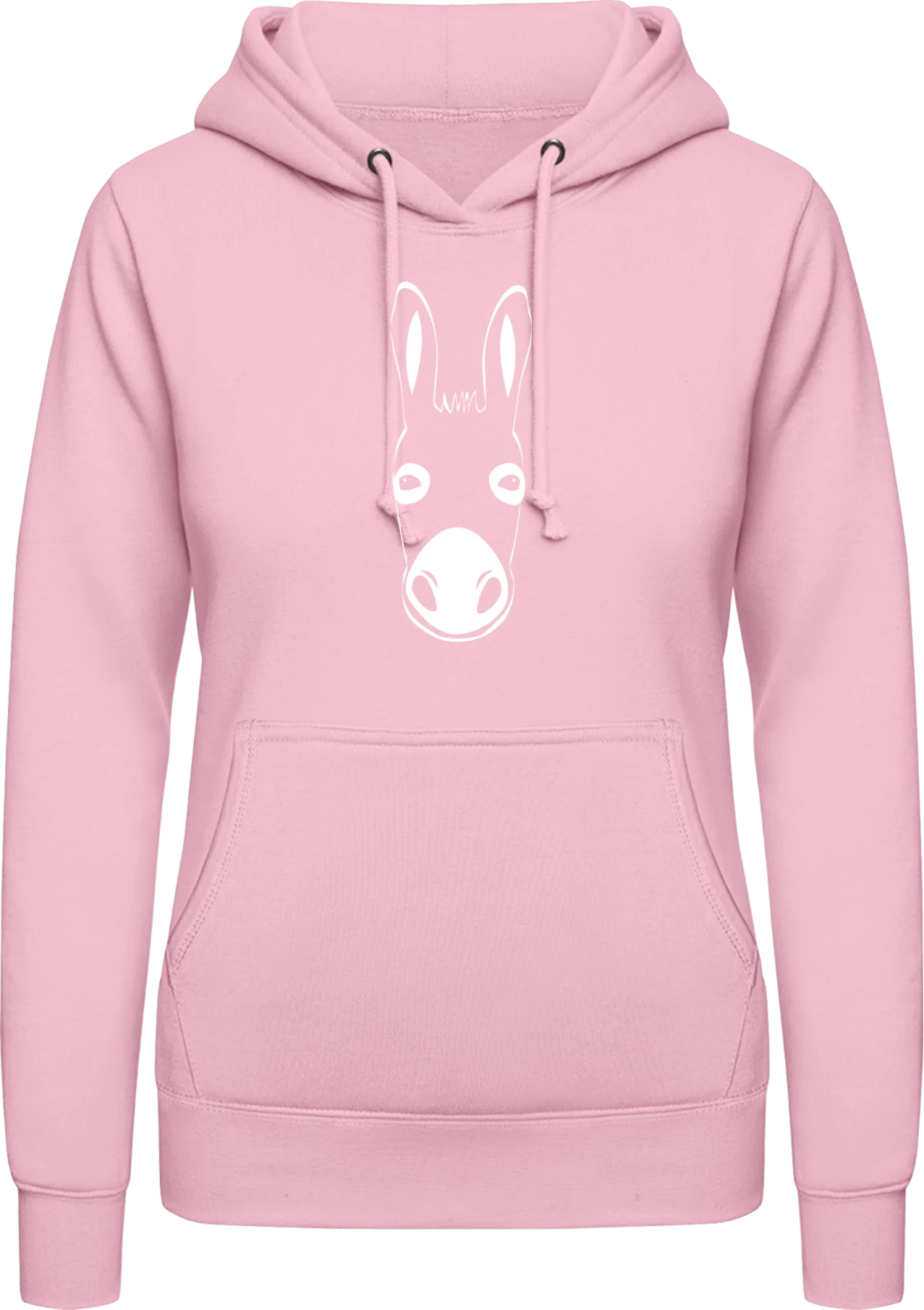 Esel - Baby pink AWDis ladies hoodie - Front