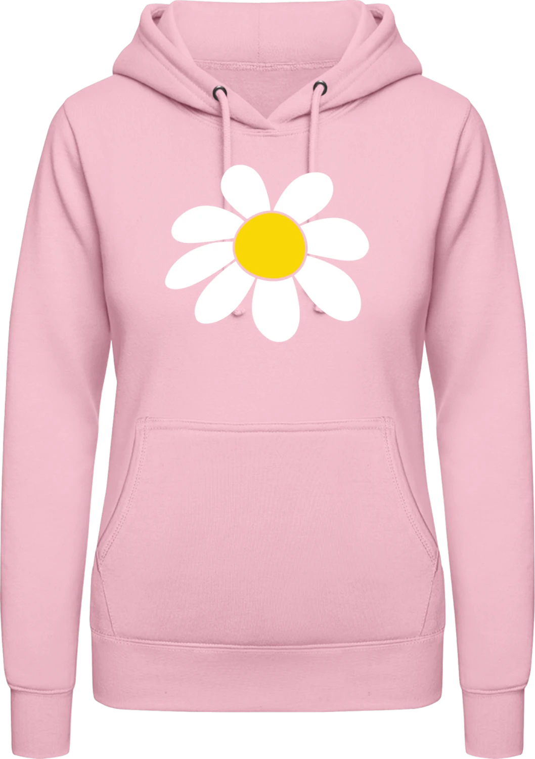 Flower - Baby pink AWDis ladies hoodie - Front