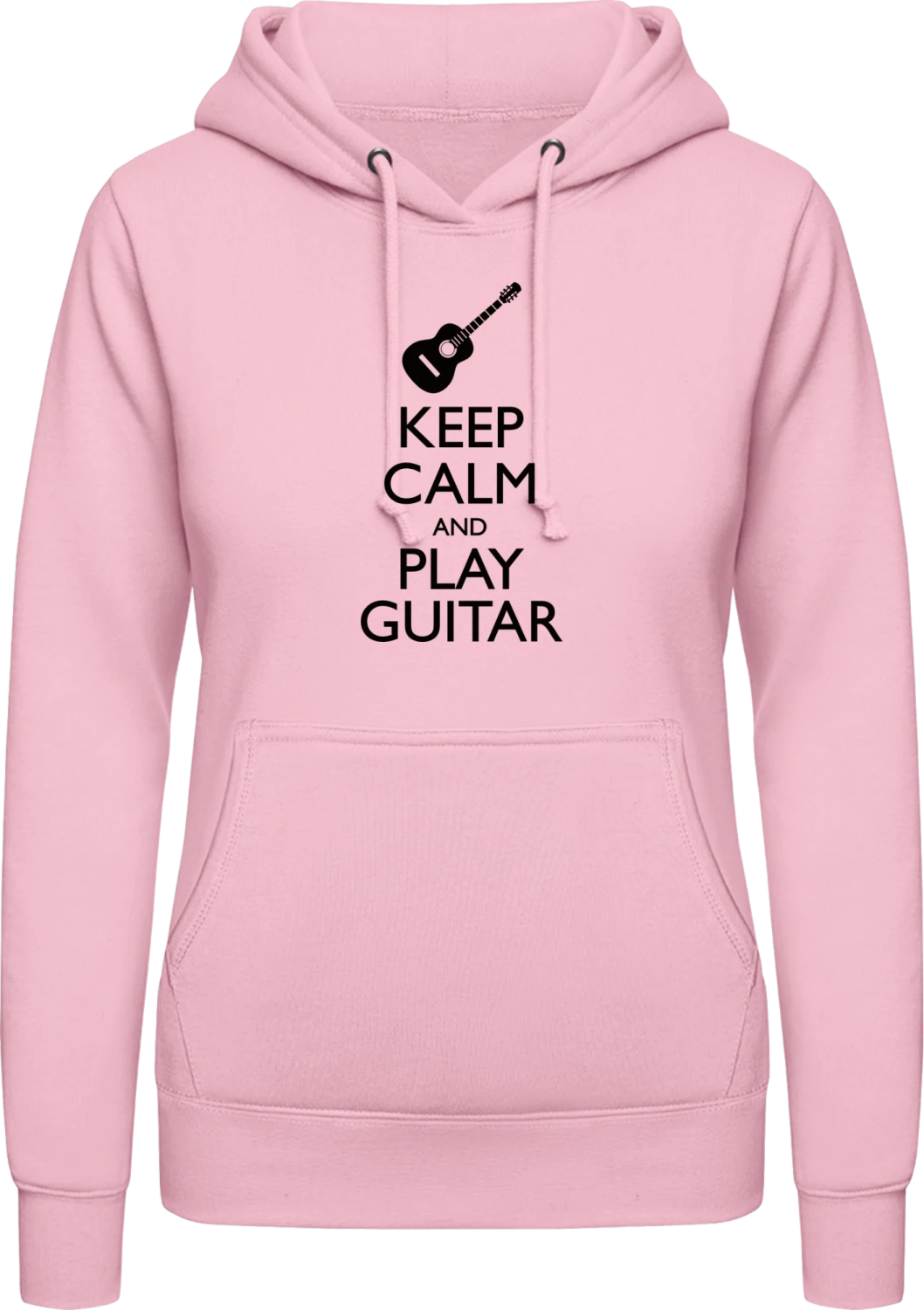 Keep Calm And Play Guitar - Baby pink AWDis ladies hoodie - Front