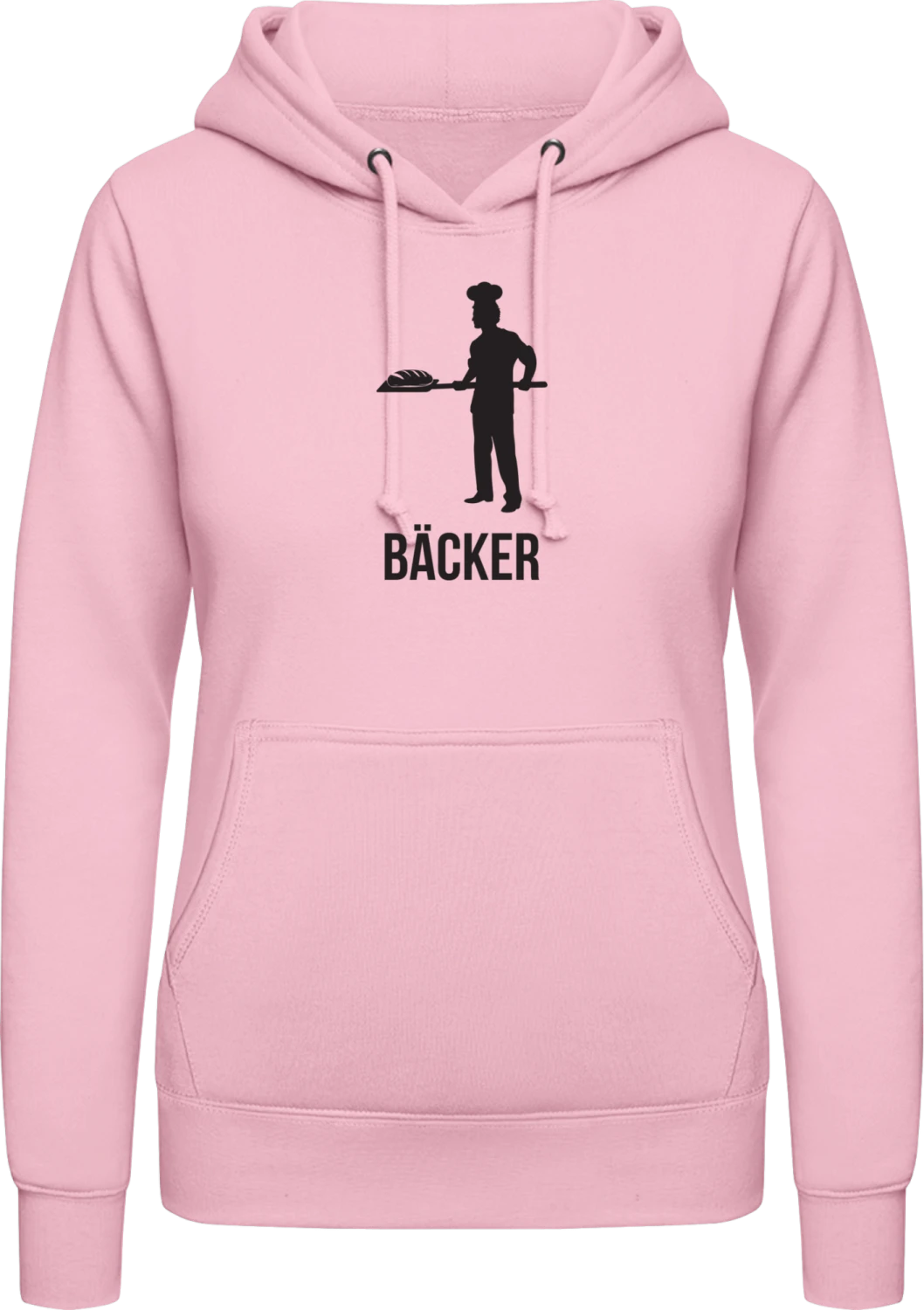 Bäcker - Baby pink AWDis ladies hoodie - Front