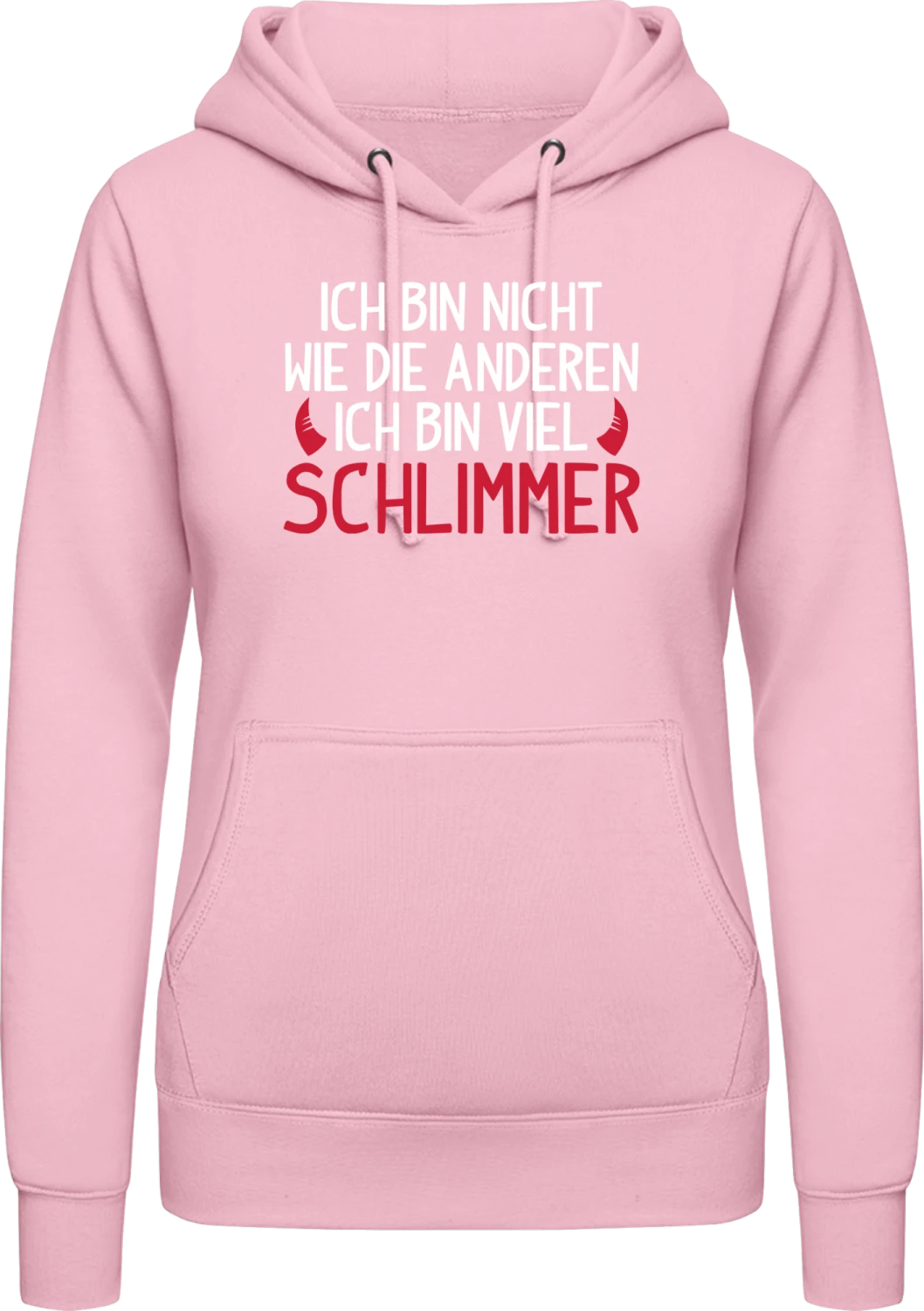 Ich bin nicht wie die Anderen - Baby pink AWDis ladies hoodie - Front