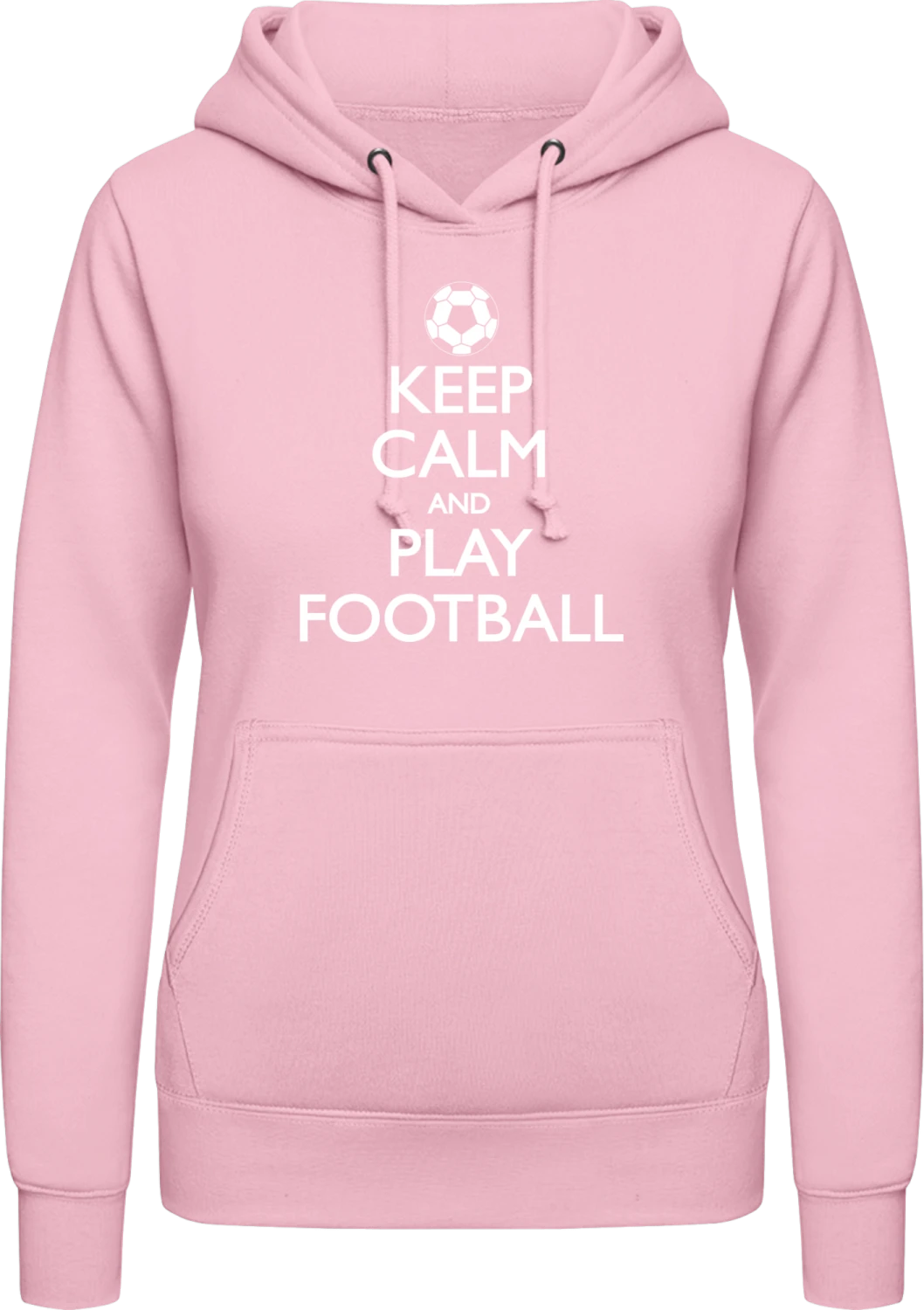 Play Football - Baby pink AWDis ladies hoodie - Front