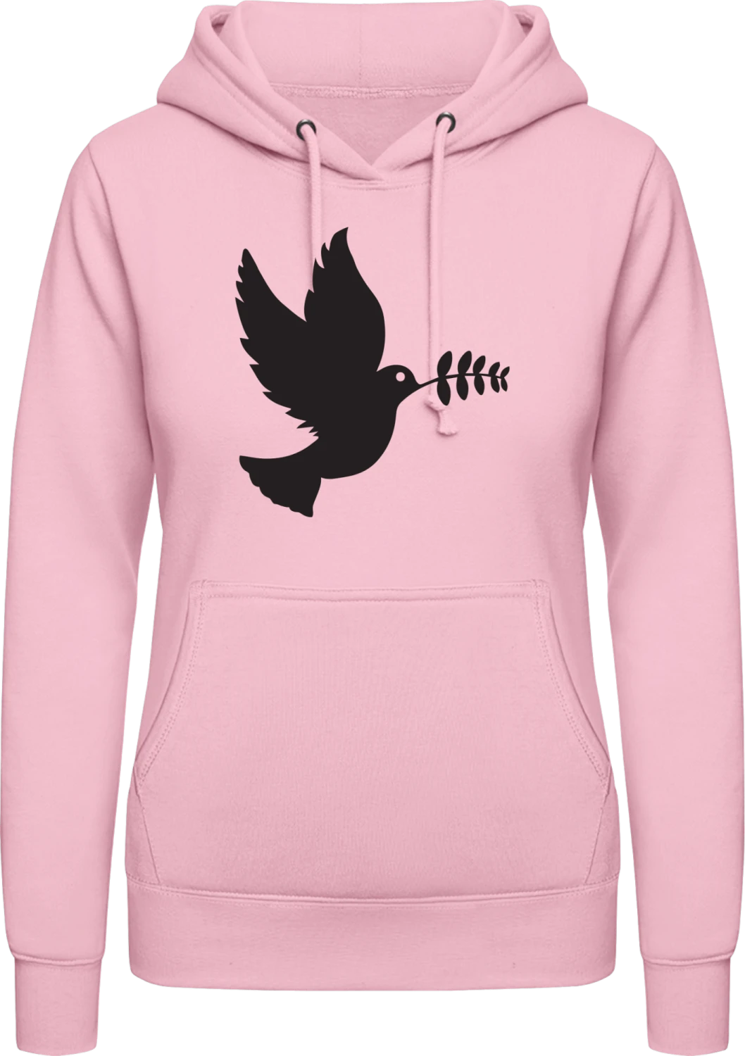 Friedenstaube Symbol - Baby pink AWDis ladies hoodie - Front