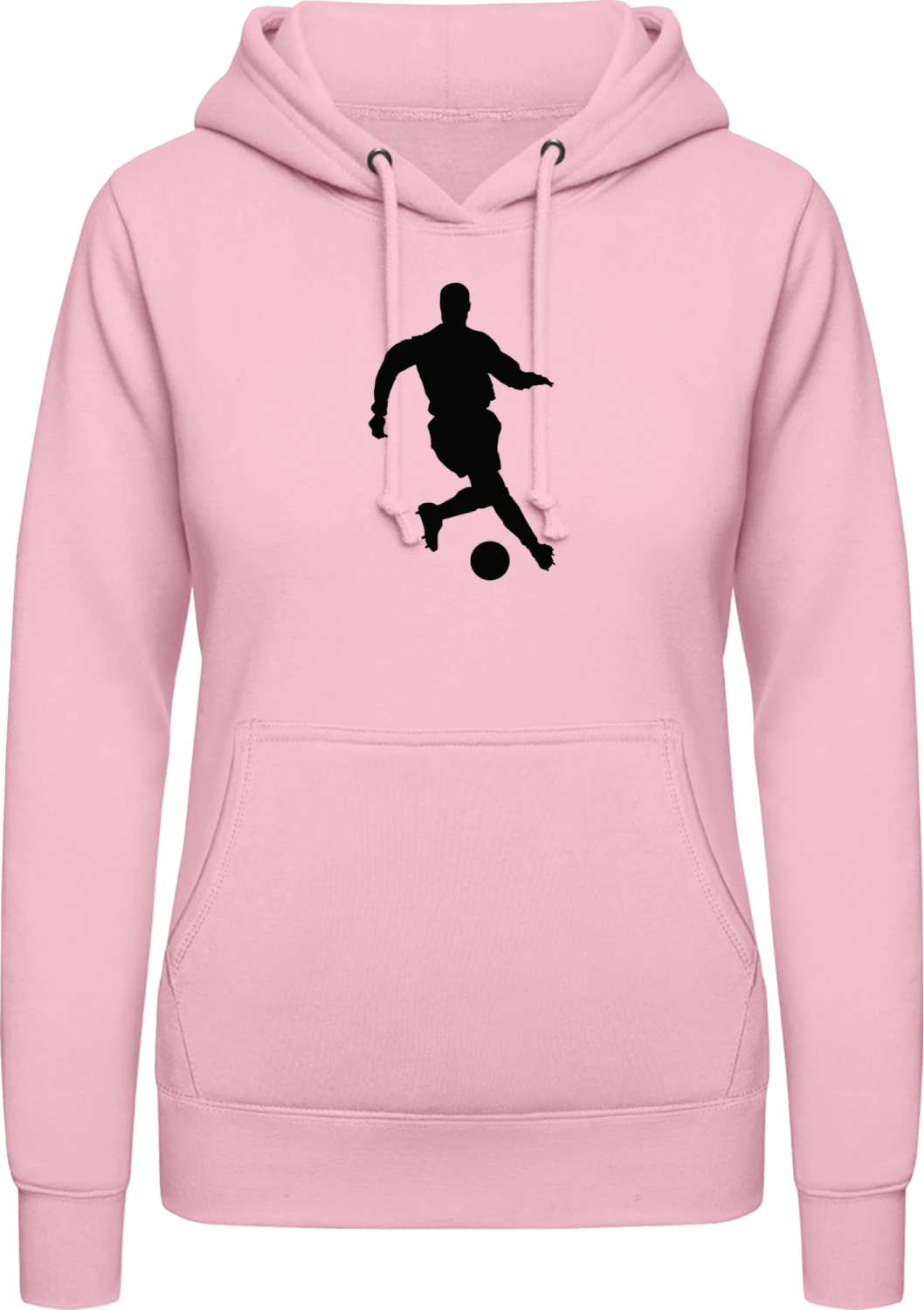 Fußballspieler - Baby pink AWDis ladies hoodie - Front