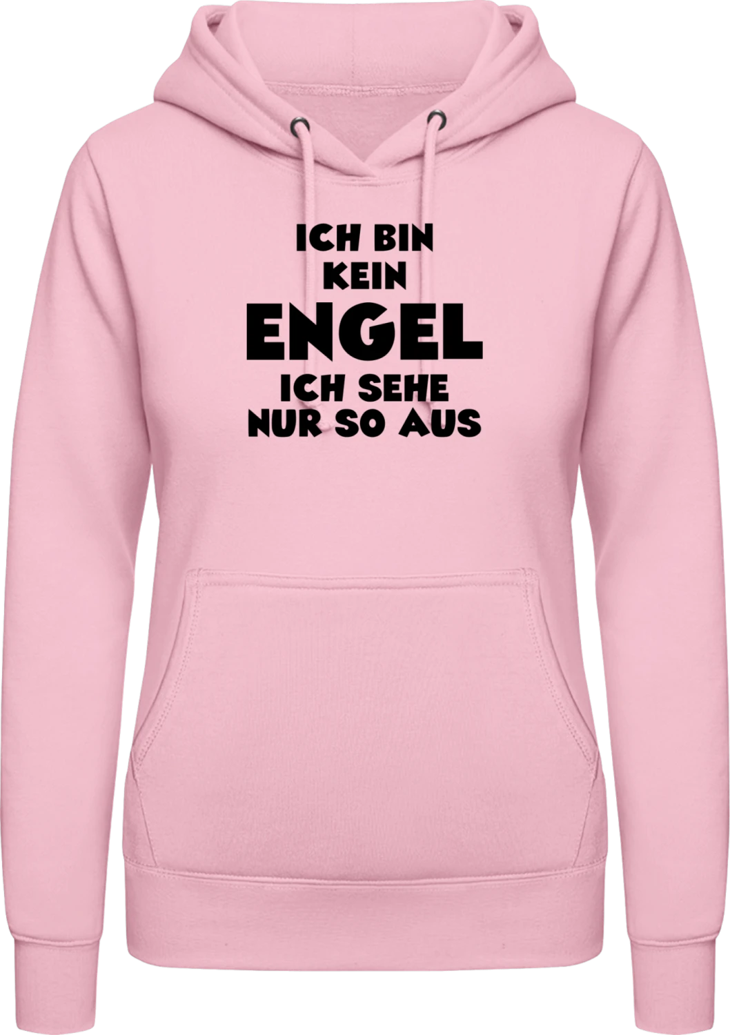 Ich bin kein Engel ich sehe nur so aus - Baby pink AWDis ladies hoodie - Front