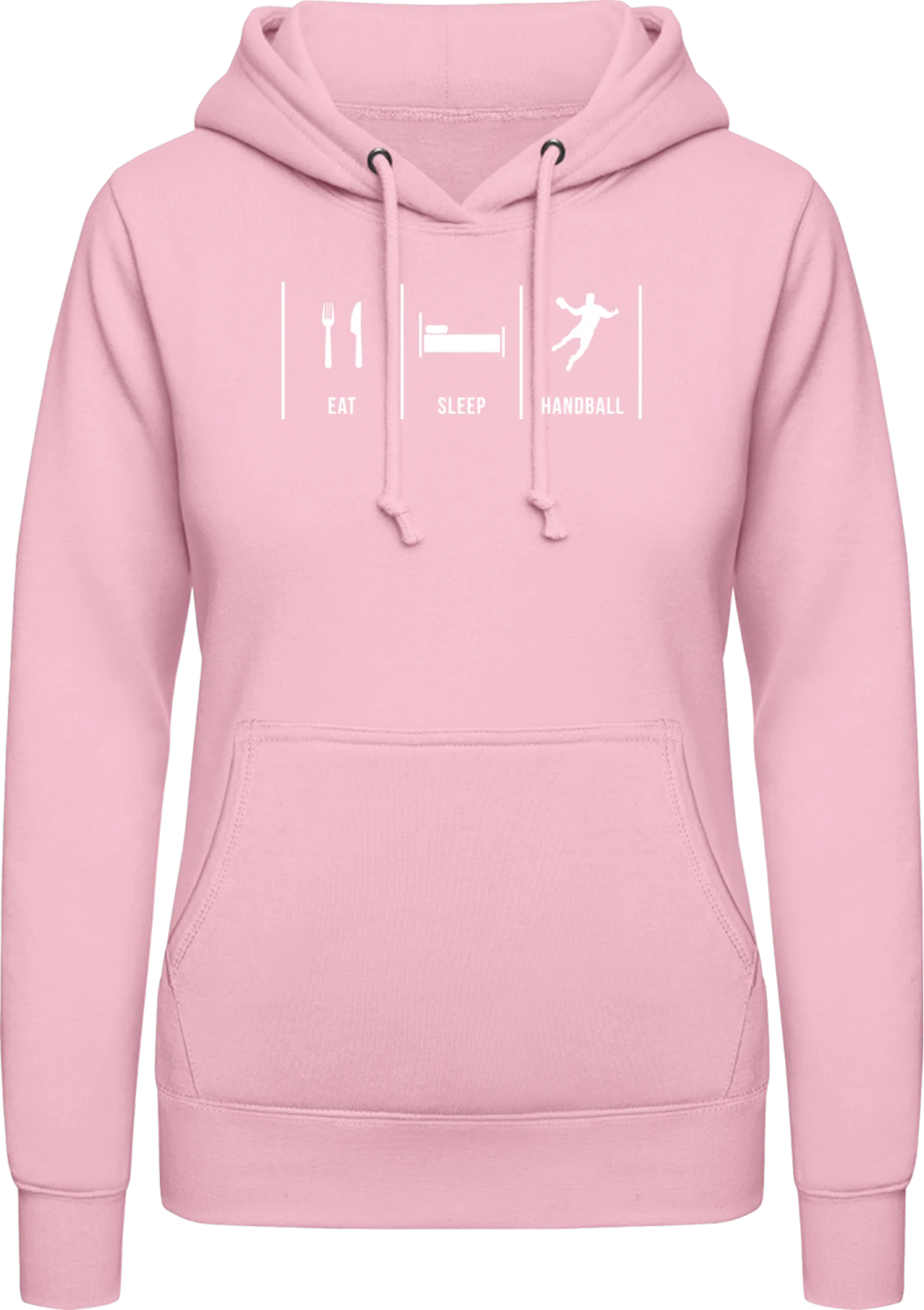 Eat Sleep Handball - Baby pink AWDis ladies hoodie - Front