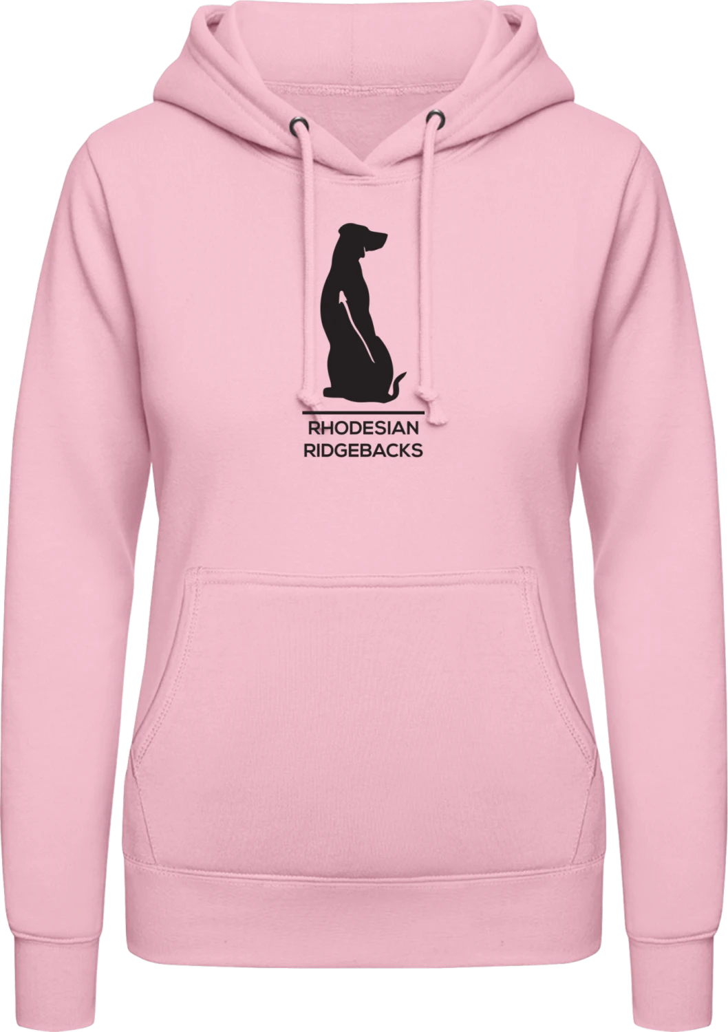 RhodesianRidgebacks - Baby pink AWDis ladies hoodie - Front