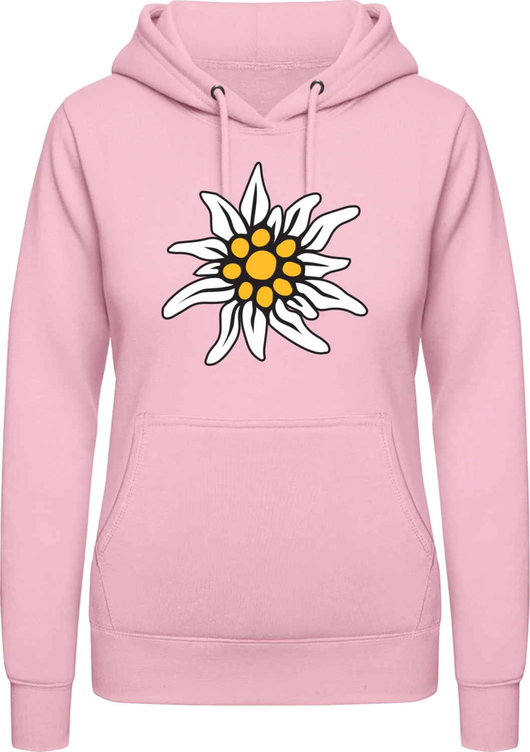 Edelweiss - Baby pink AWDis ladies hoodie - Front