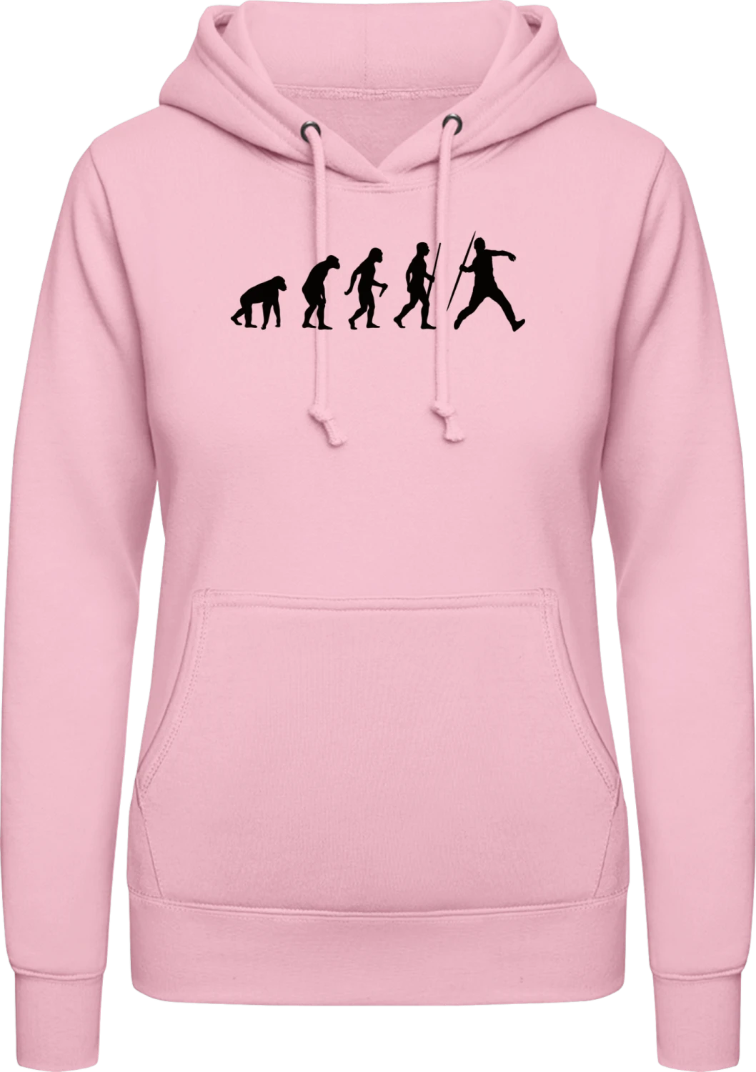 Speerwurf Evolution - Baby pink AWDis ladies hoodie - Front