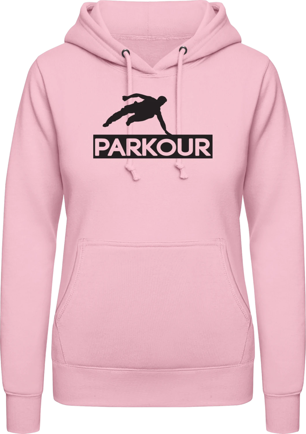 Parkour - Baby pink AWDis ladies hoodie - Front