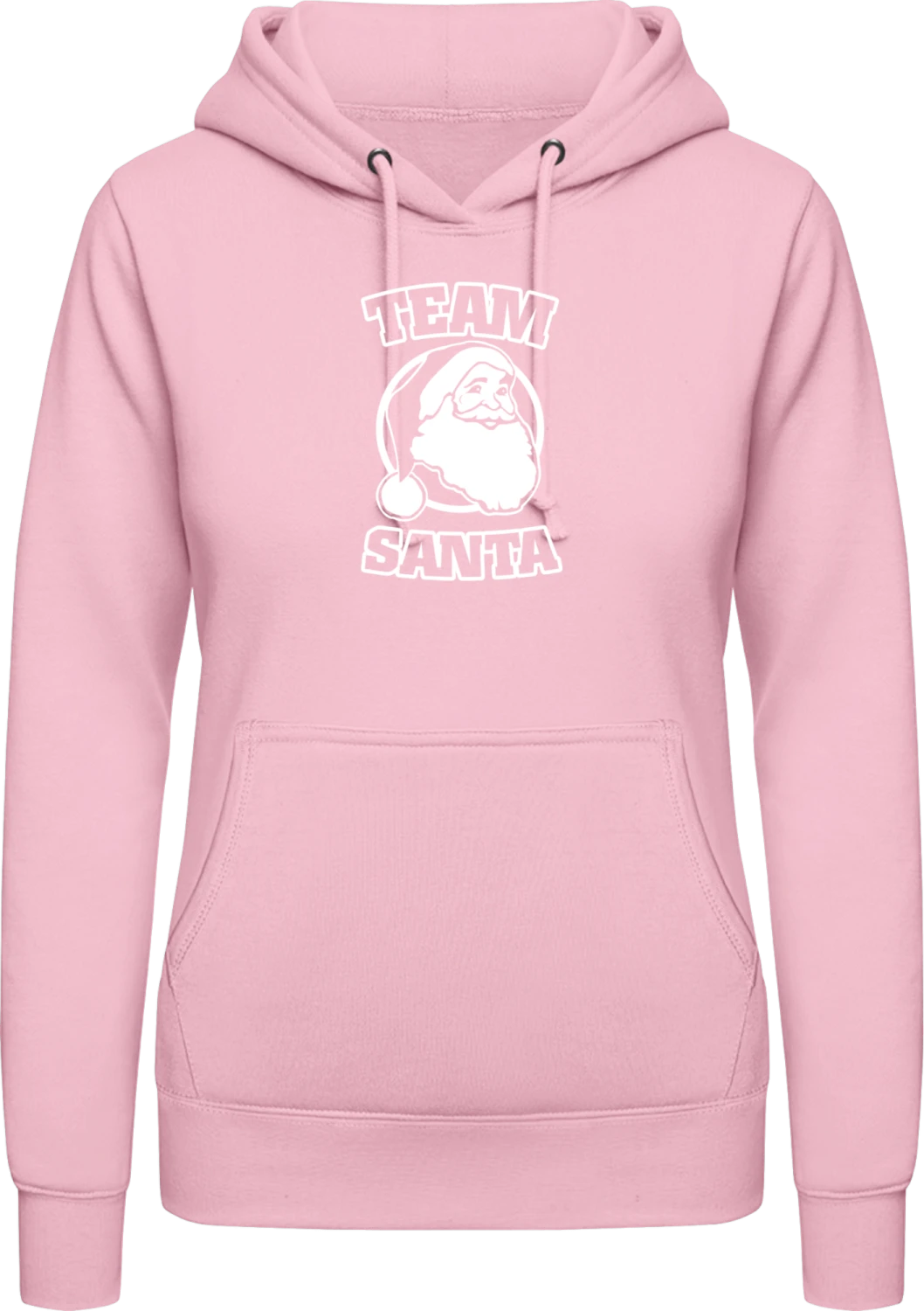 Team Santa - Baby pink AWDis ladies hoodie - Front